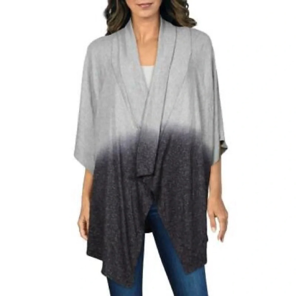 NWOT Status By Chenault Nordstrom Ombre Dip Dye Cardigan Sweater Gray Size Small - Picture 3 of 8